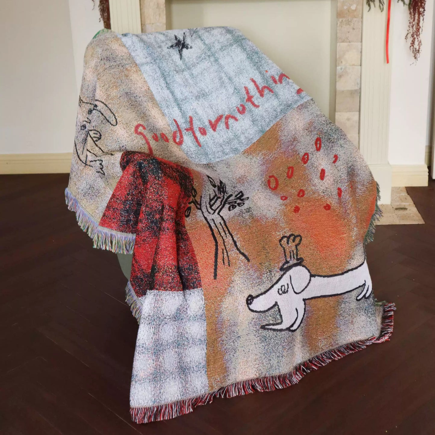 goodfornothing “Plaid Dog” Woven Art Blanket