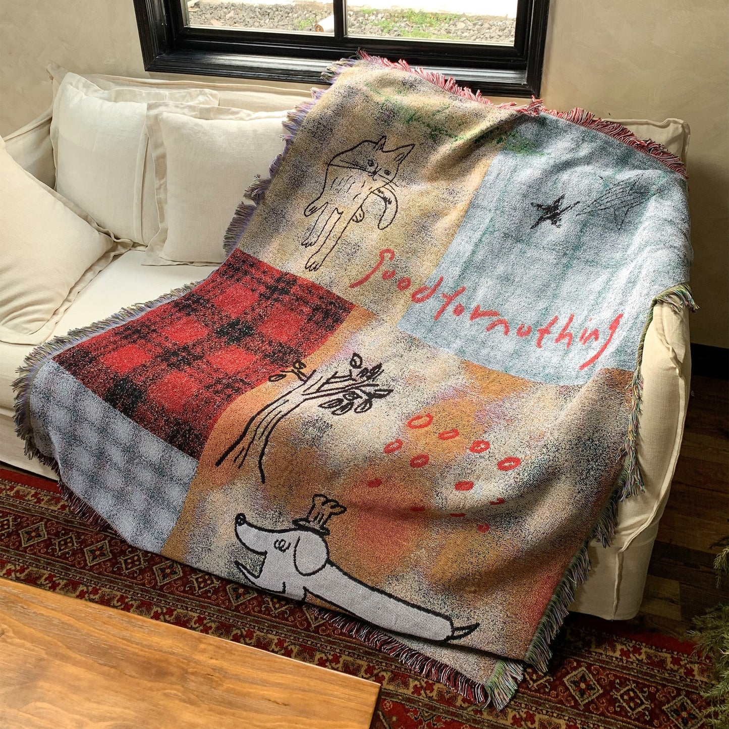 goodfornothing “Plaid Dog” Woven Art Blanket