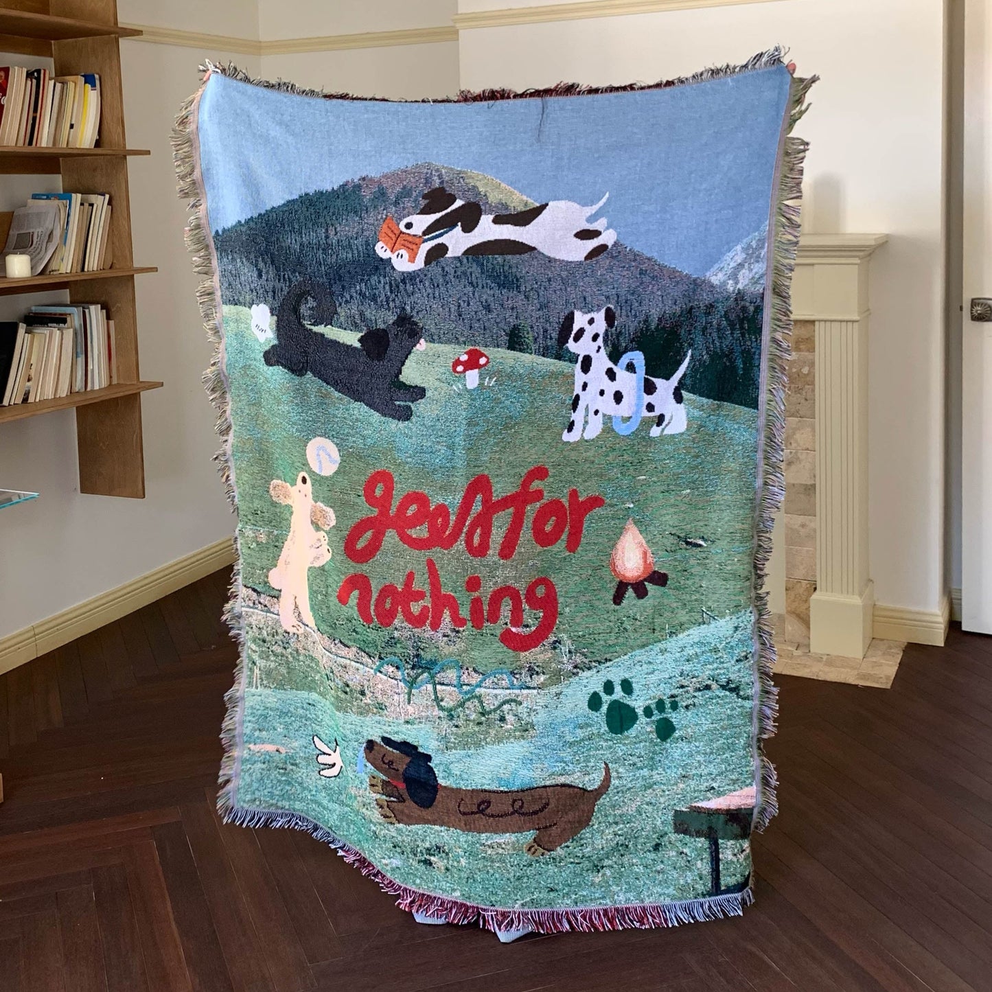 “Plaid Dog” Woven Art Blanket