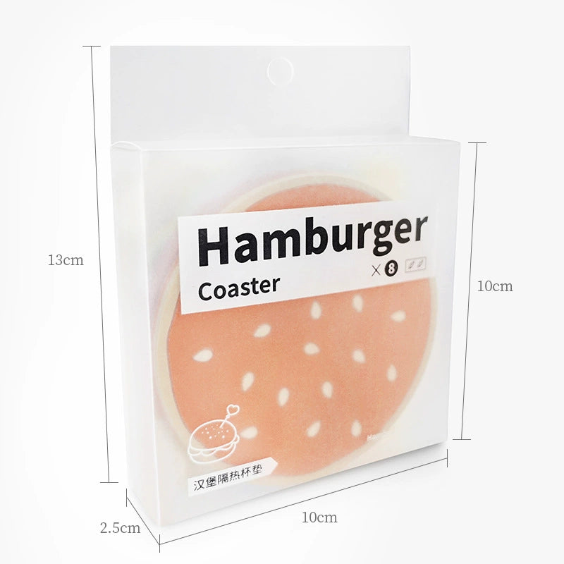 Burger Stack Coasters – 8-Piece