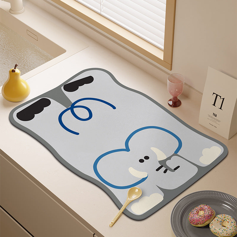 Cartoon Kitchen Water-Absorbing Drying Mat