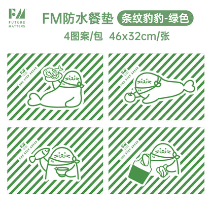 FM Bamboo Rayon Monthly Disposable Placemats – 4-Pack