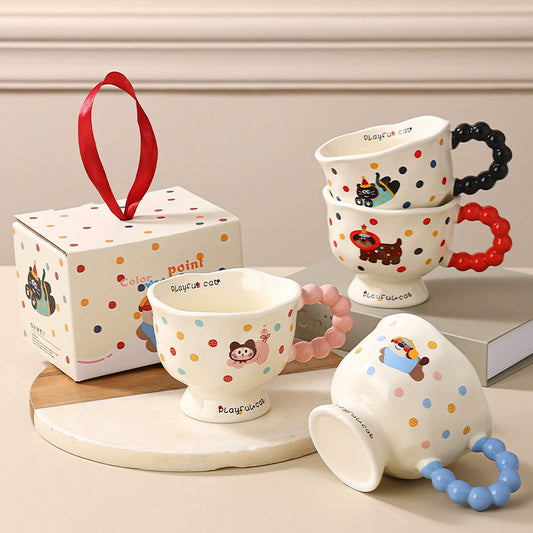 Polka Dot Puppy & Kitty Mug – Gift Box
