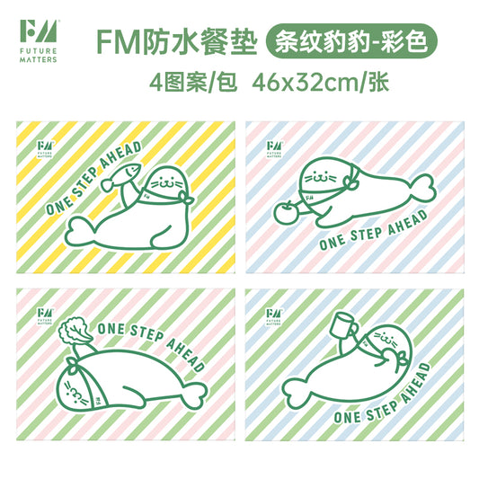 FM Bamboo Rayon Monthly Disposable Placemats – 4-Pack