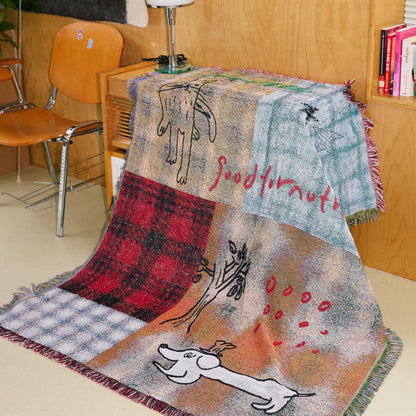 goodfornothing “Plaid Dog” Woven Art Blanket