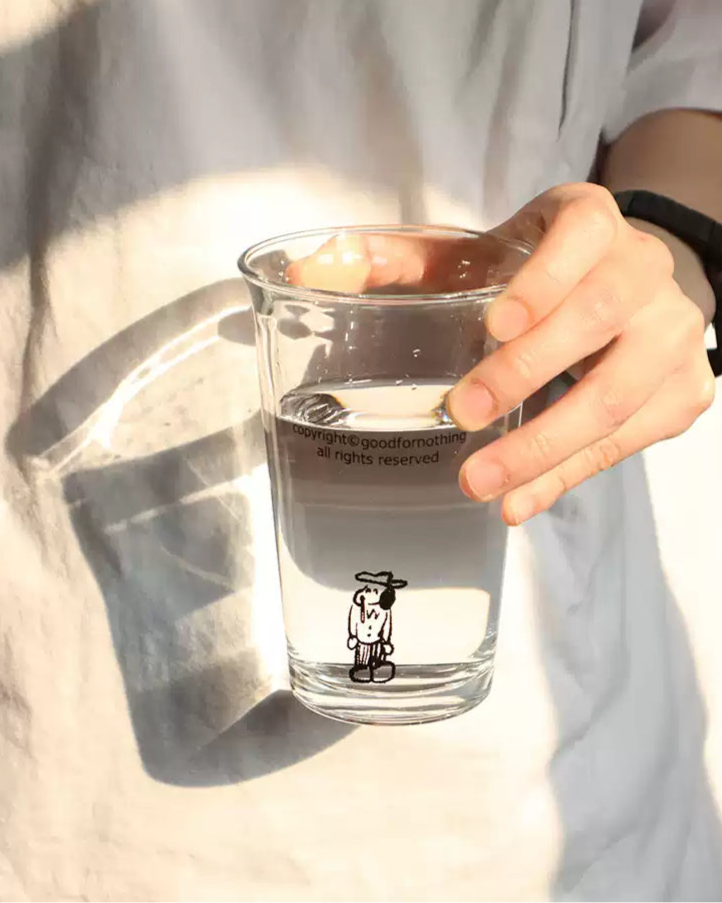 Dog Illustration Glass Cup Gift Set