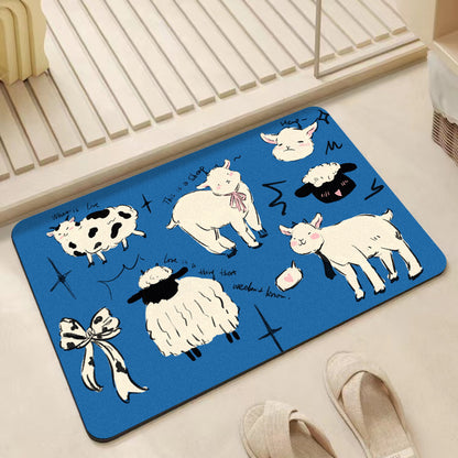 Cute Sheep Absorbent Floor Mat