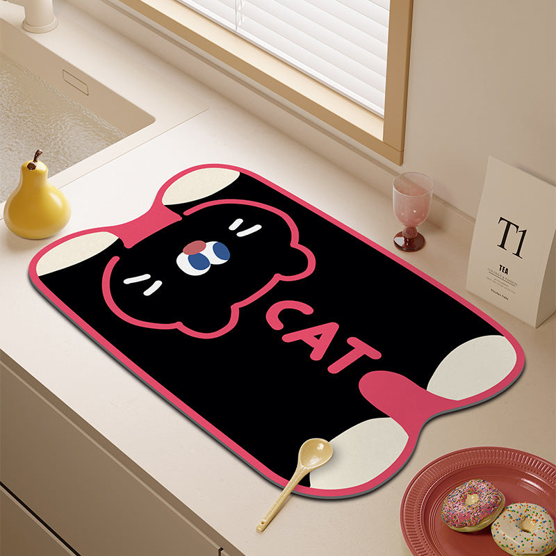 Cartoon Kitchen Water-Absorbing Drying Mat