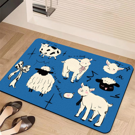 Cute Sheep Absorbent Floor Mat