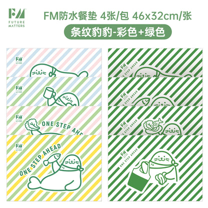 FM Bamboo Rayon Monthly Disposable Placemats – 4-Pack