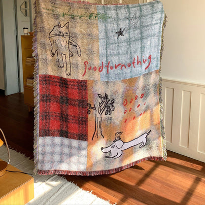 goodfornothing “Plaid Dog” Woven Art Blanket