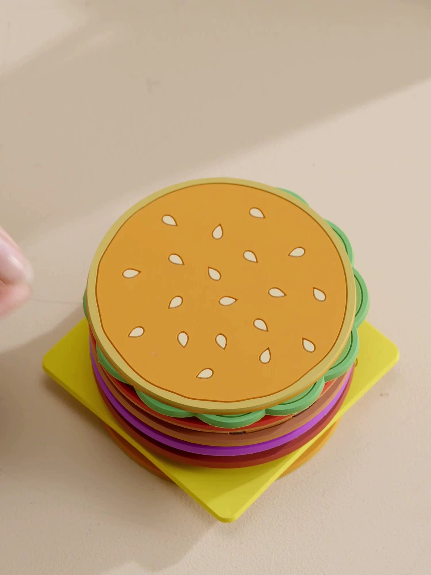 Burger Stack Coasters – 8-Piece