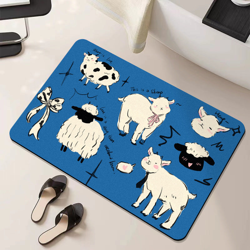 Cute Sheep Absorbent Floor Mat