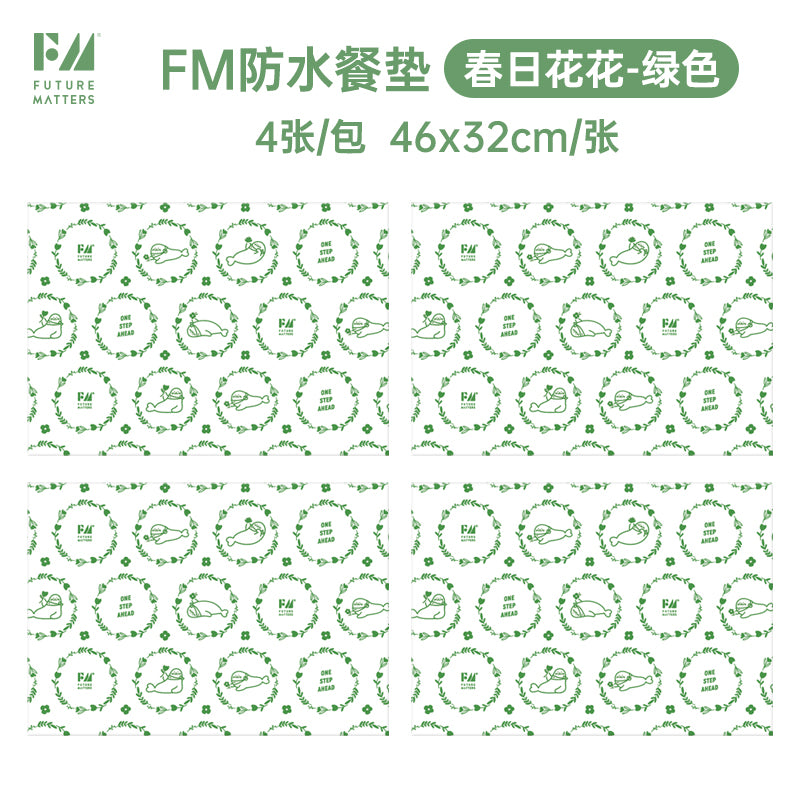 FM Bamboo Rayon Monthly Disposable Placemats – 4-Pack