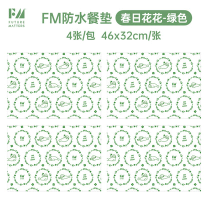 FM Bamboo Rayon Monthly Disposable Placemats – 4-Pack