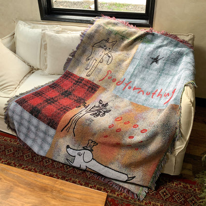 goodfornothing “Plaid Dog” Woven Art Blanket