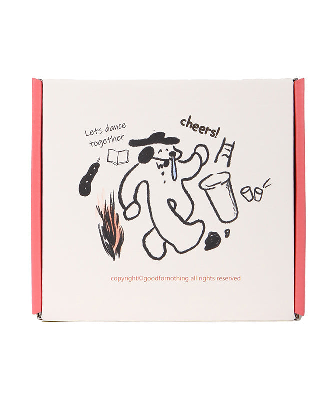 Dog Illustration Glass Cup Gift Set