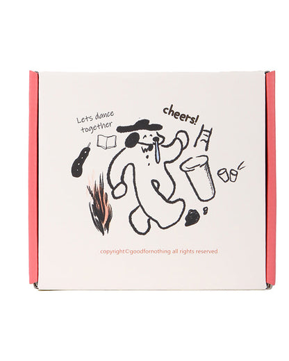 Dog Illustration Glass Cup Gift Set