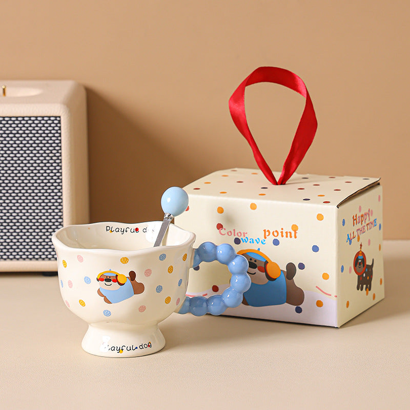 Polka Dot Puppy & Kitty Mug – Gift Box