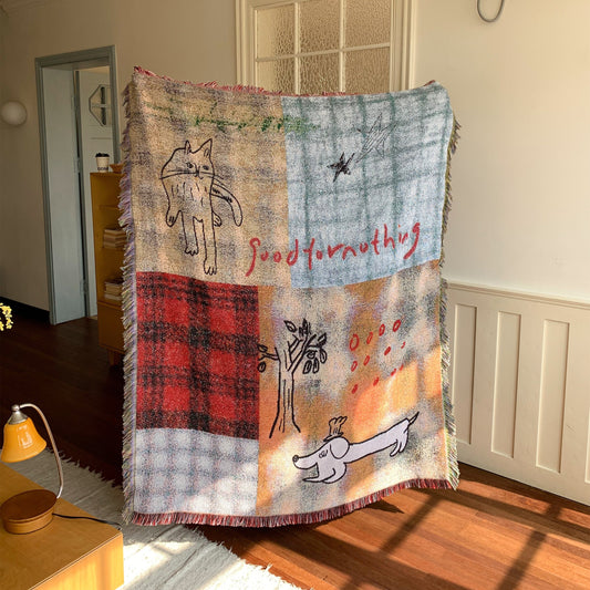 goodfornothing “Plaid Dog” Woven Art Blanket