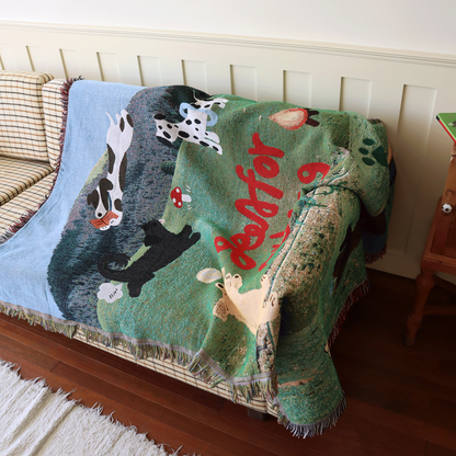 “Plaid Dog” Woven Art Blanket