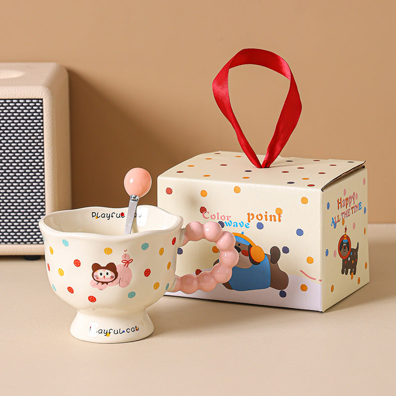 Polka Dot Puppy & Kitty Mug – Gift Box