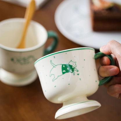 Pawfect Retro Footed Cat Mug