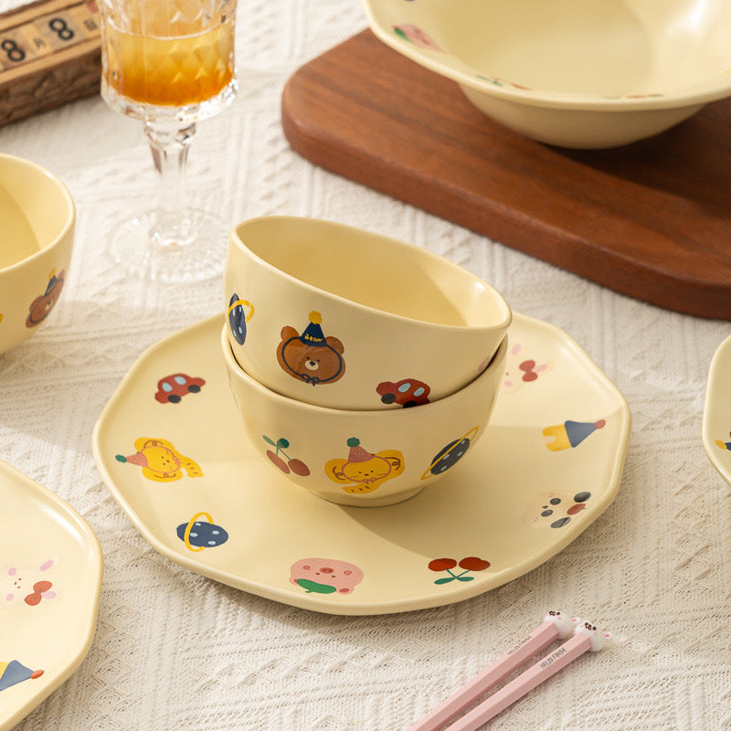 Animal Party Ceramic Dinnerware Set