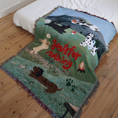 “Plaid Dog” Woven Art Blanket