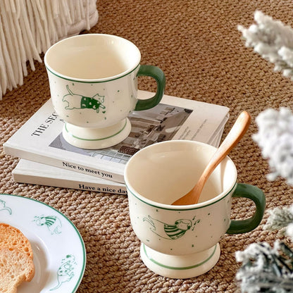 Pawfect Retro Footed Cat Mug